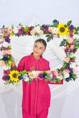 Hot Pink Embroidered Co’ord