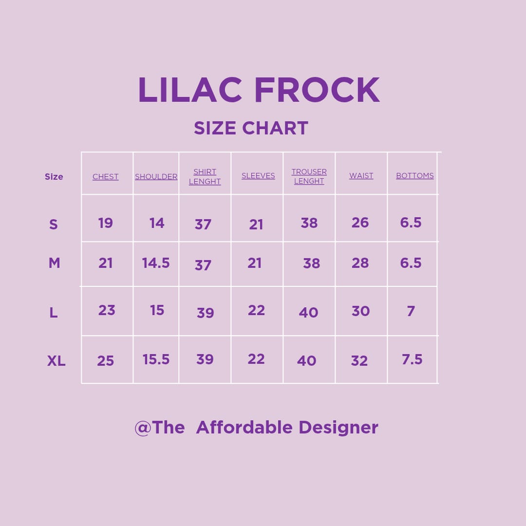 Lilac frock 3 piece Set