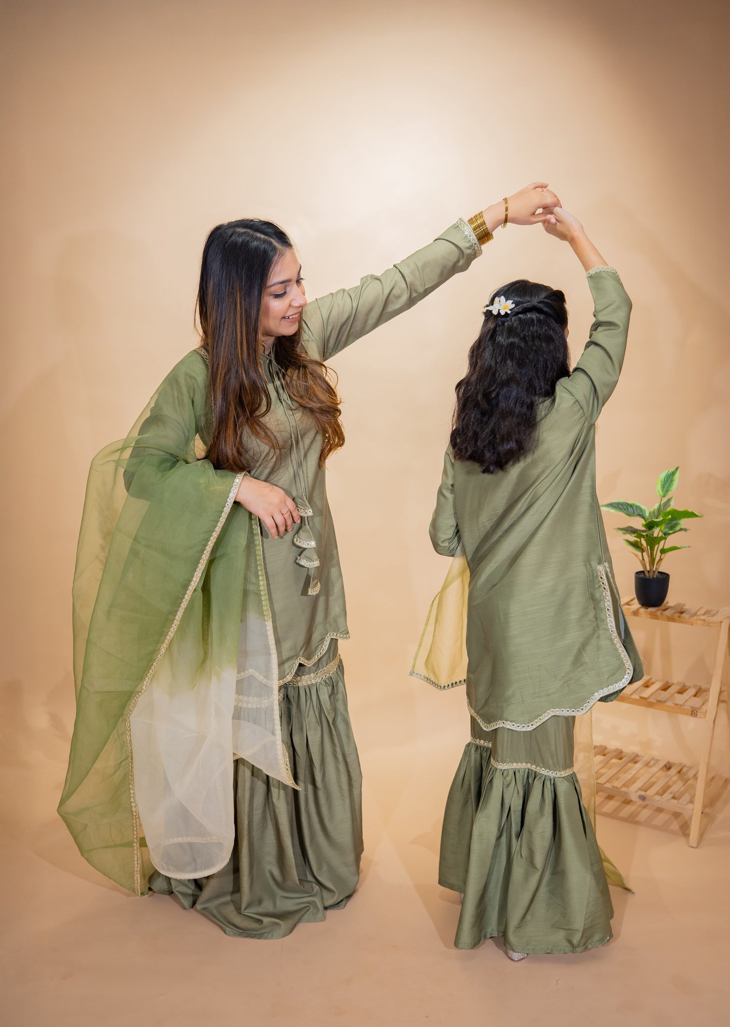 OLIVE GREEN GHARARA KIDS