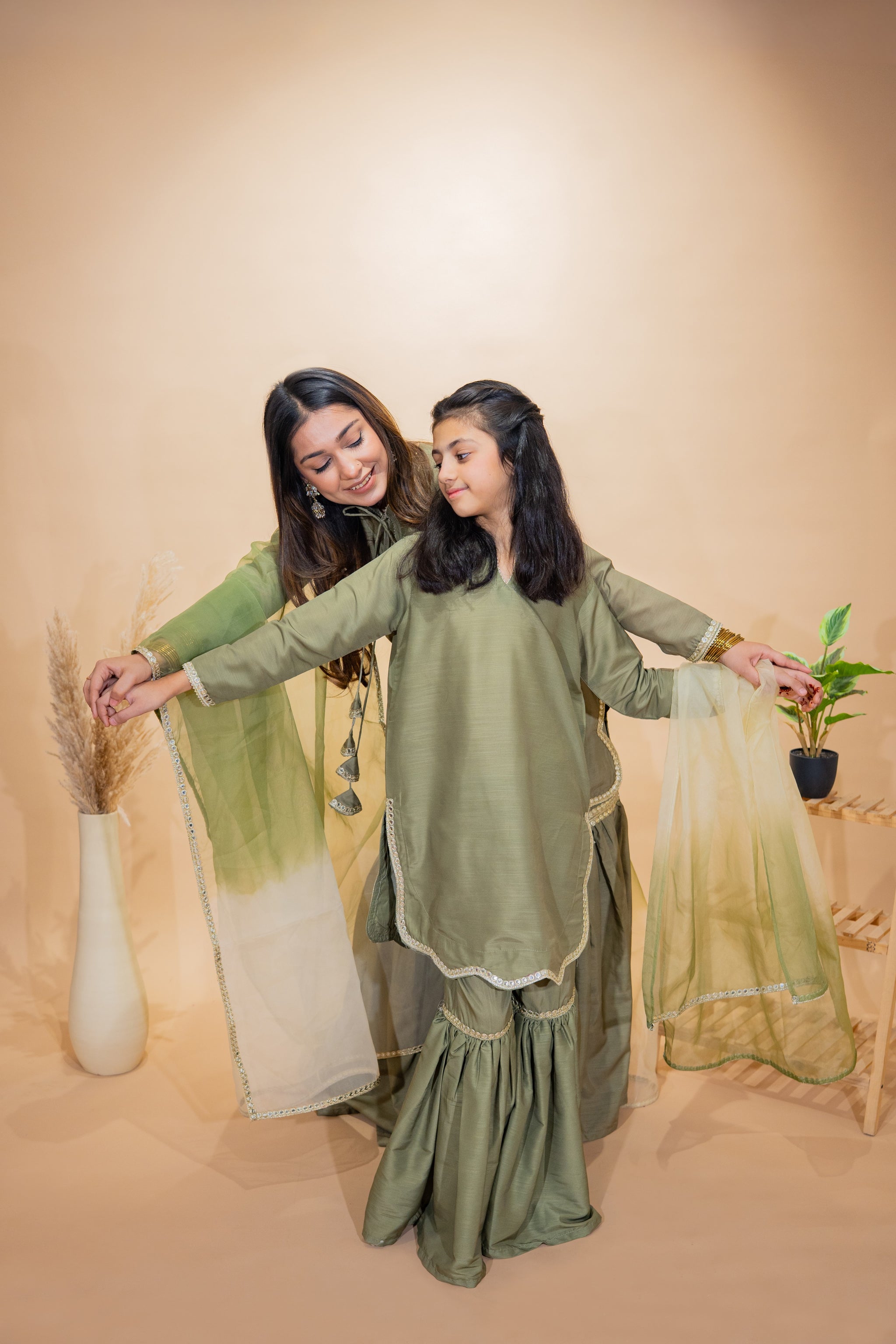 OLIVE GREEN GHARARA KIDS