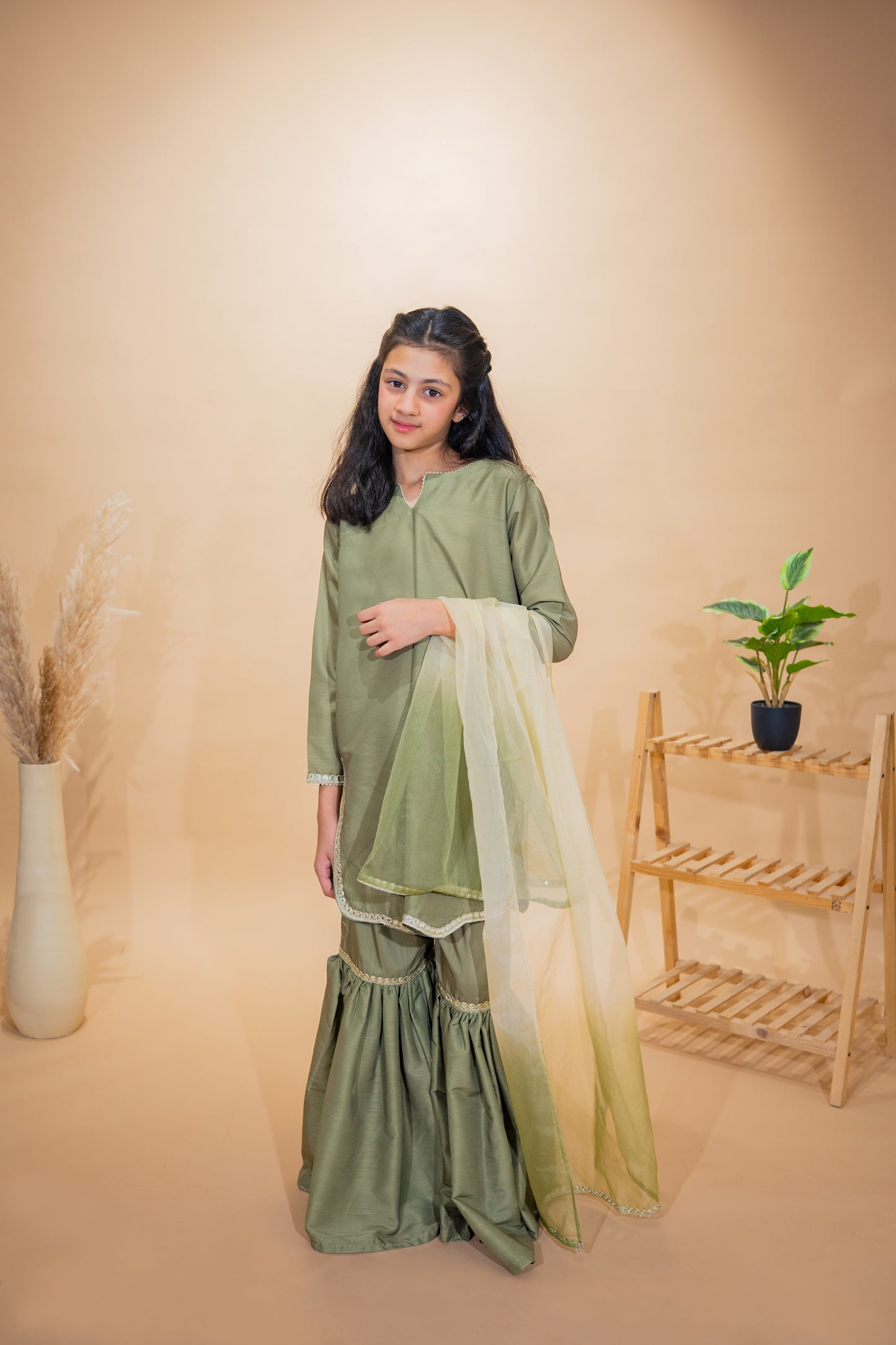 Olive Green Gharara