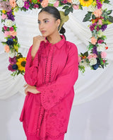 Pink Embroidered Coord