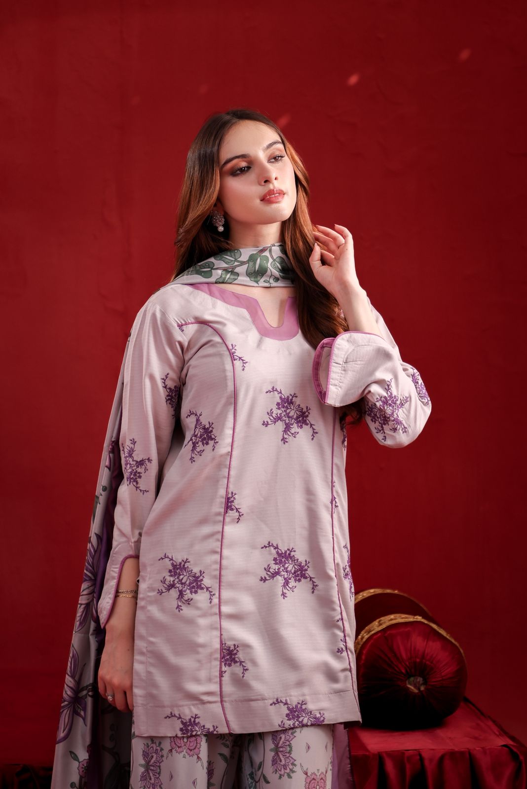 Floral Purple Gharara