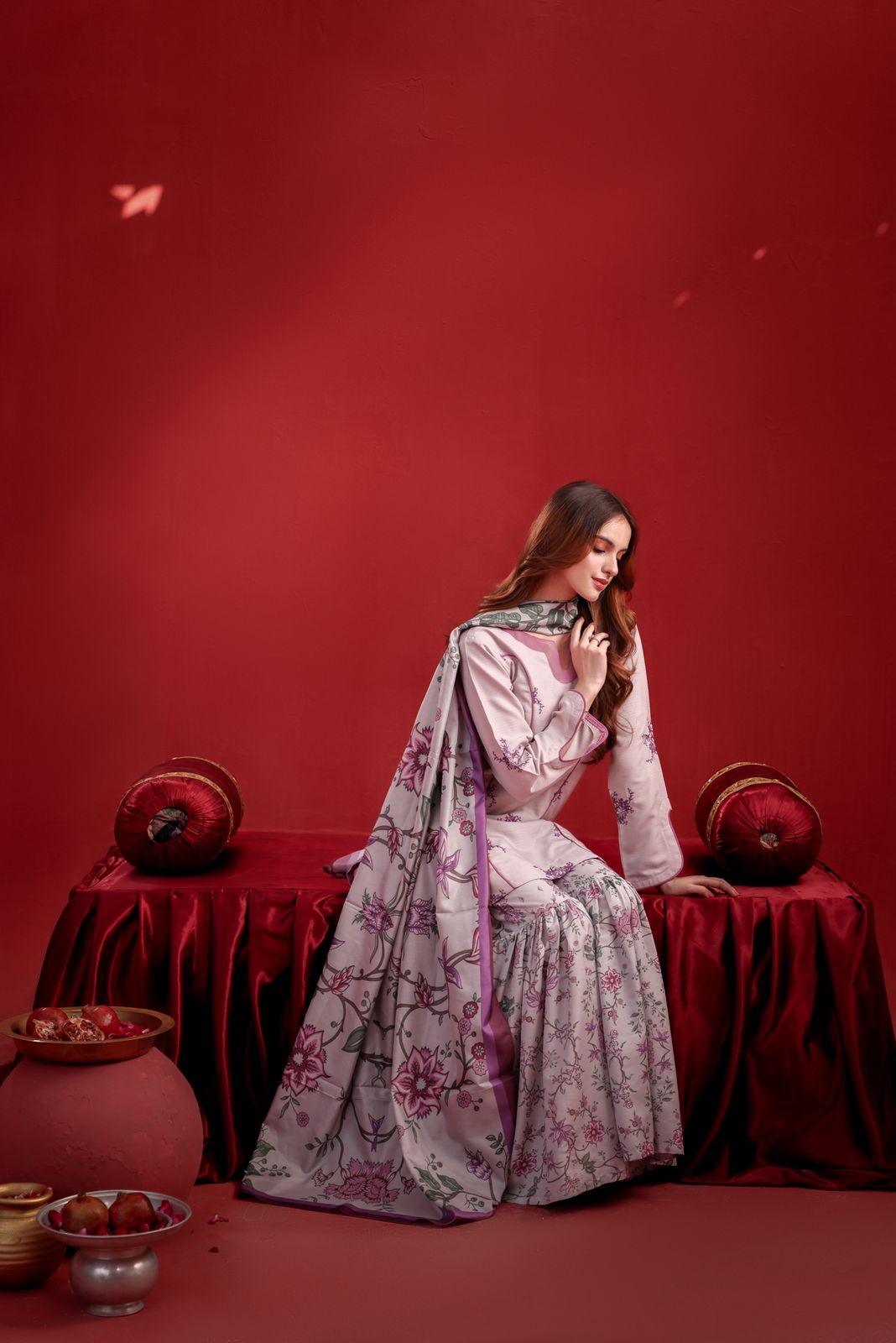 Floral Purple Gharara