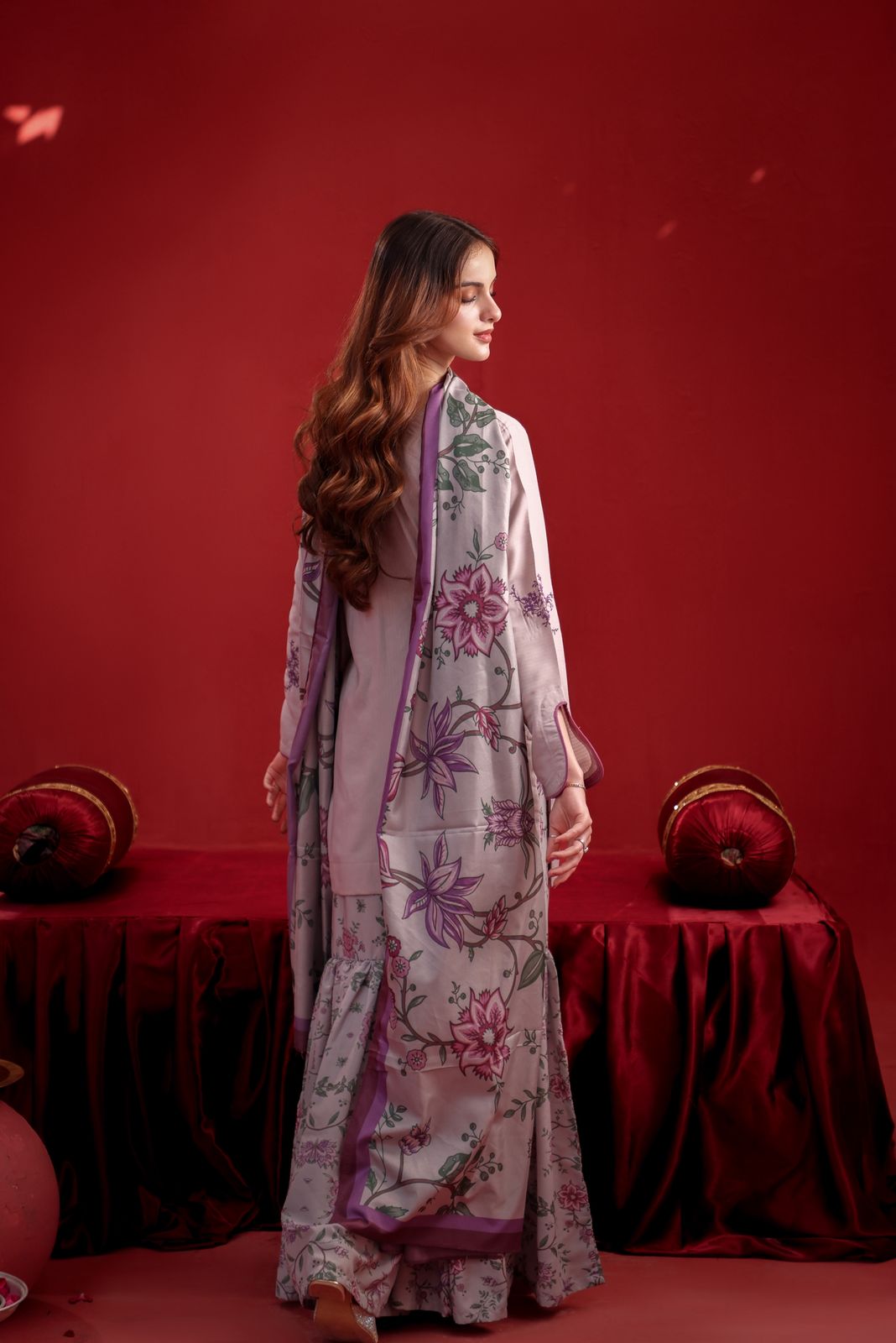 Floral Purple Gharara