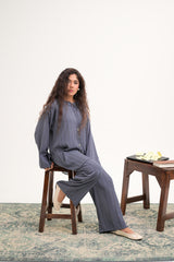 Blue Solid Co-Ord Set