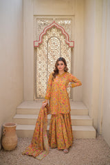 MUSTARD GHARARA SET