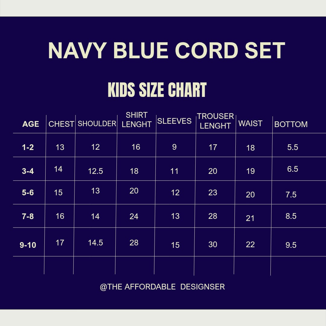 Kid navy blue co'ord
